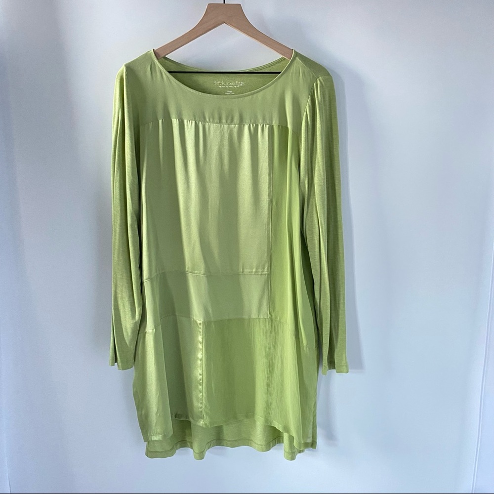Soft Surroundings Silk Patchwork Knit Tunic Sz L - image 2